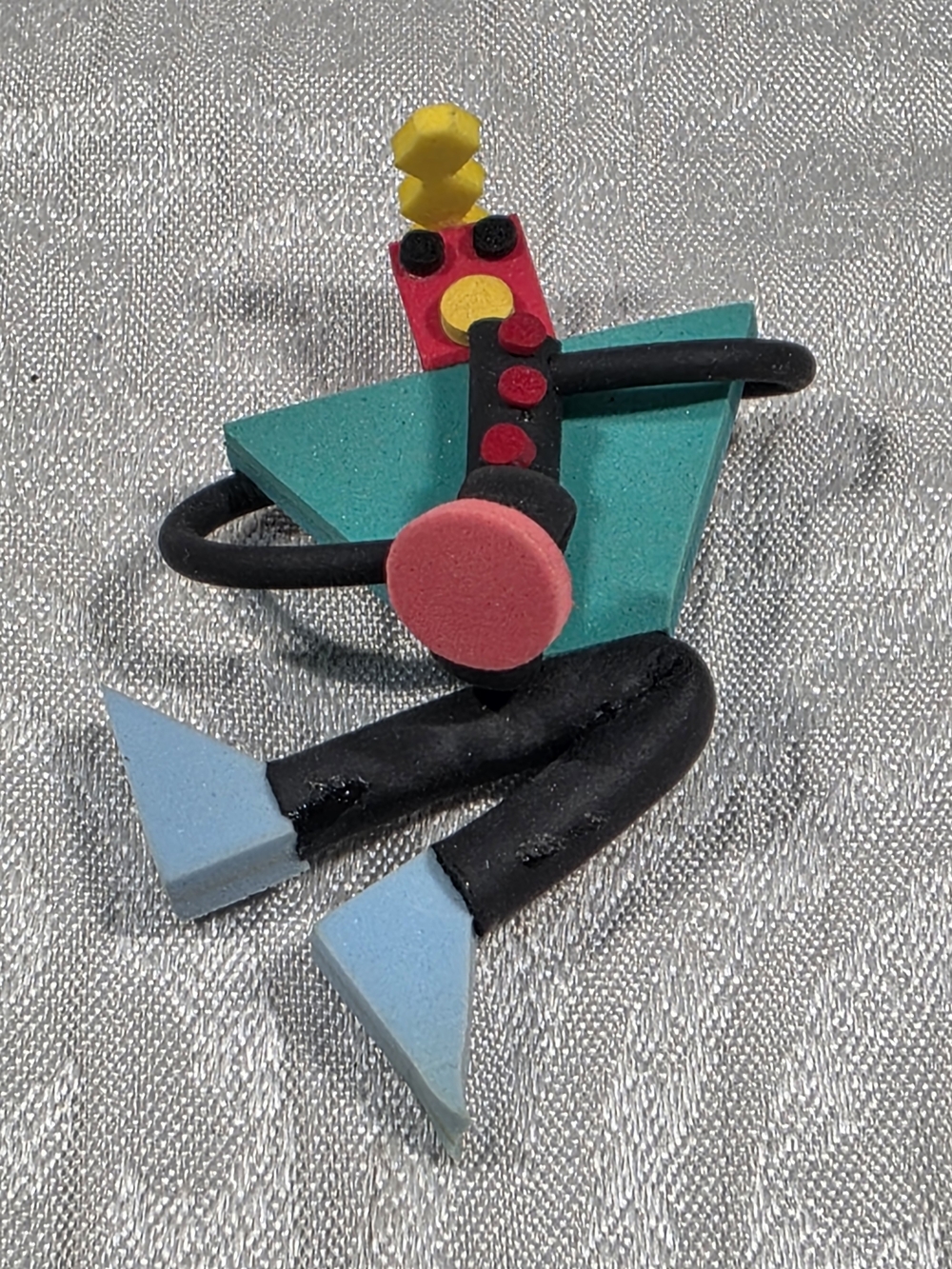 Funky Retro Artisan Foam Pin Brooch